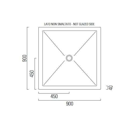 Керамический поддон GSI PURA H2 46090909 900х900х20 мм, цвет белый матовый