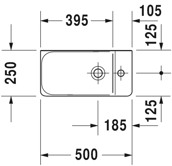 Раковина подвесная Duravit p3 comforts 0715500000 50х25см (изделие снято с производства)