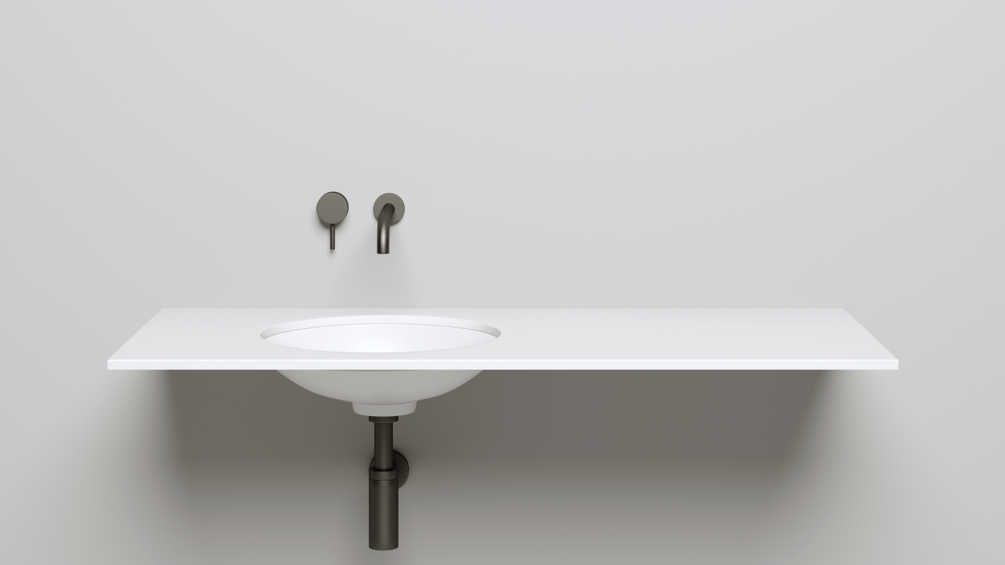 Раковина встраиваемая круглая SALINI MAREA 08 1802208M 420х420х135мм, S-Stone, без донного клапана, цвет Белый матовый