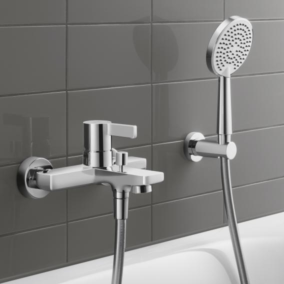 Cмеситель однорычажный для ванны DURAVIT D-Neo DE5230000010 стандартного монтажа, с переключателем и клапаном обратного тока, хром