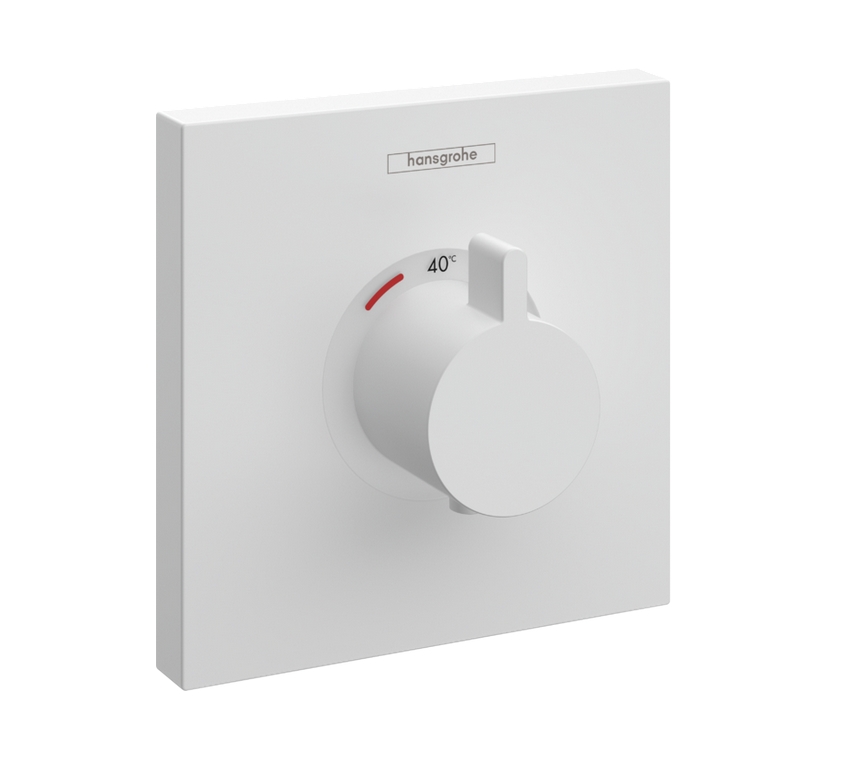 Квадратная наружная часть термостата Hansgrohe Shower Select Highflow 15760700 Цвет белый матовый