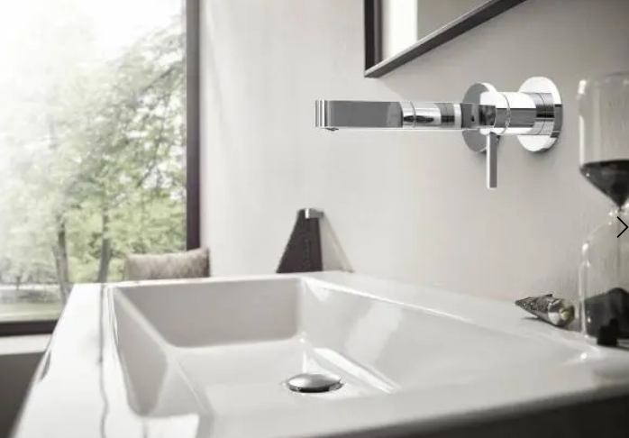 Смеситель для раковины однорычажный скрытого монтажа HANSGROHE Finoris 76051670 цвет Чёрный матовый