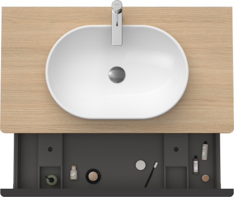 Тумба подвесная под раковину DURAVIT D-Neo DE494803030 1000 мм х 550 мм, с 1 выдвижным ящиком и консолью, натуральный дуб