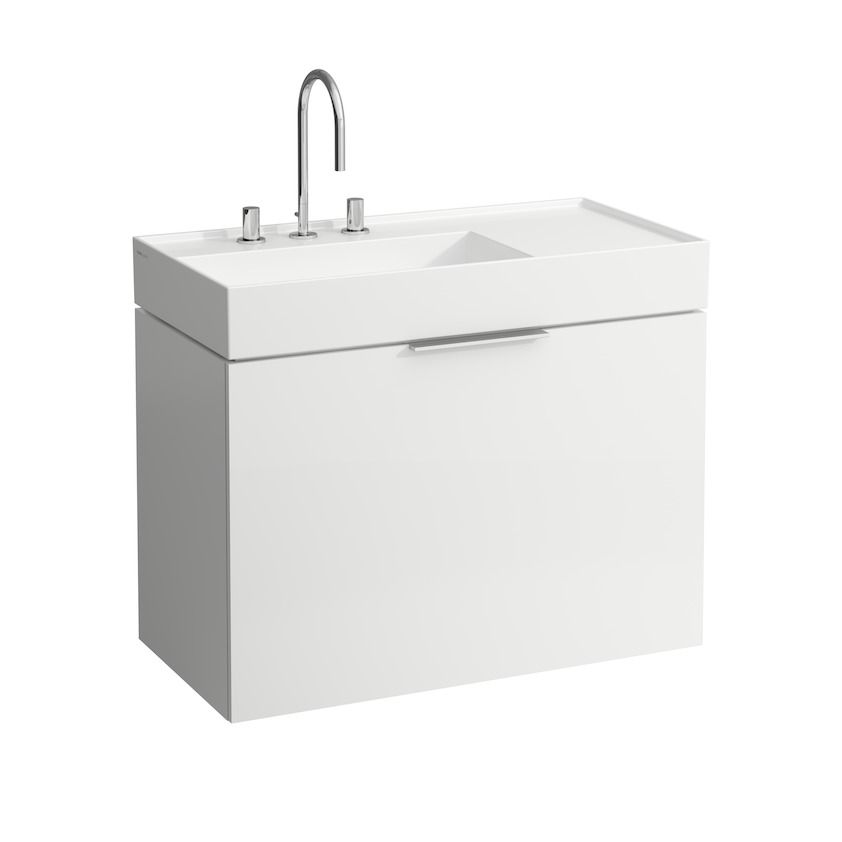 Раковина столешница Laufen  Kartell by Laufen 8.1033.8.000.815.1  90 см, полочка справа, 2 отверстия под смеситель, без перелива