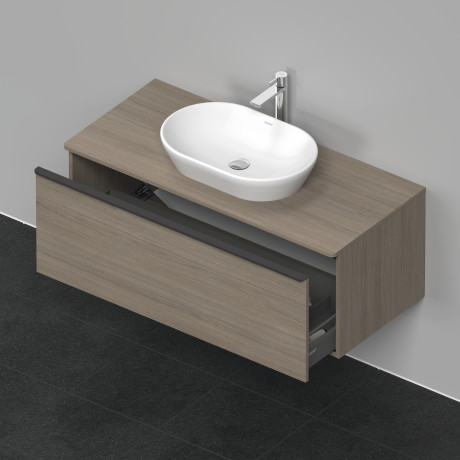 Тумба подвесная под раковину DURAVIT D-Neo DE494903535 1200 мм х 550 мм, с 1 выдвижным ящиком и консолью, дуб терра