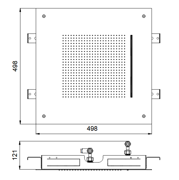 Встраиваемый потолочный верхний душ ALMAR VELVET RAIN E044280.MS 500 мм х 500 мм, из нержавеющей стали, цвет Stainless Steel Mirror
