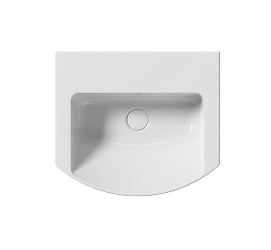 Раковина подвесная/встраиваемая GSI NORM 8646111 510 мм х 450 мм, с 1 отверстием под смеситель, с переливом, белая глянцевая