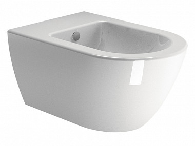 УЦЕНКА. Биде подвесное GSI PURA   8864111_УЦ/4     500 мм х 360 мм, с отверстием под смеситель, с переливом, без крепежа FISR2, белый глянцевый /Дефект: черная точка в эмали.