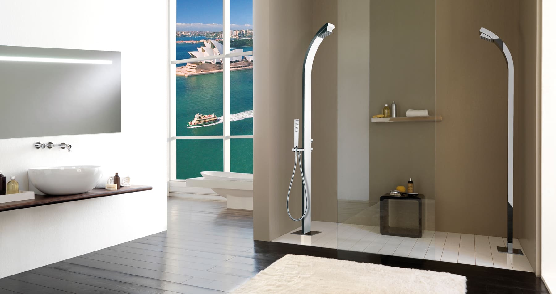 Душевая колонна Bossini Outdoor/Indoor Columns Arch Column L00865 из нержавеющей стали