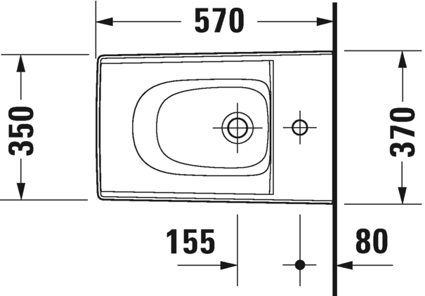 Подвесное биде Duravit Viu 2292150000 с переливом белое