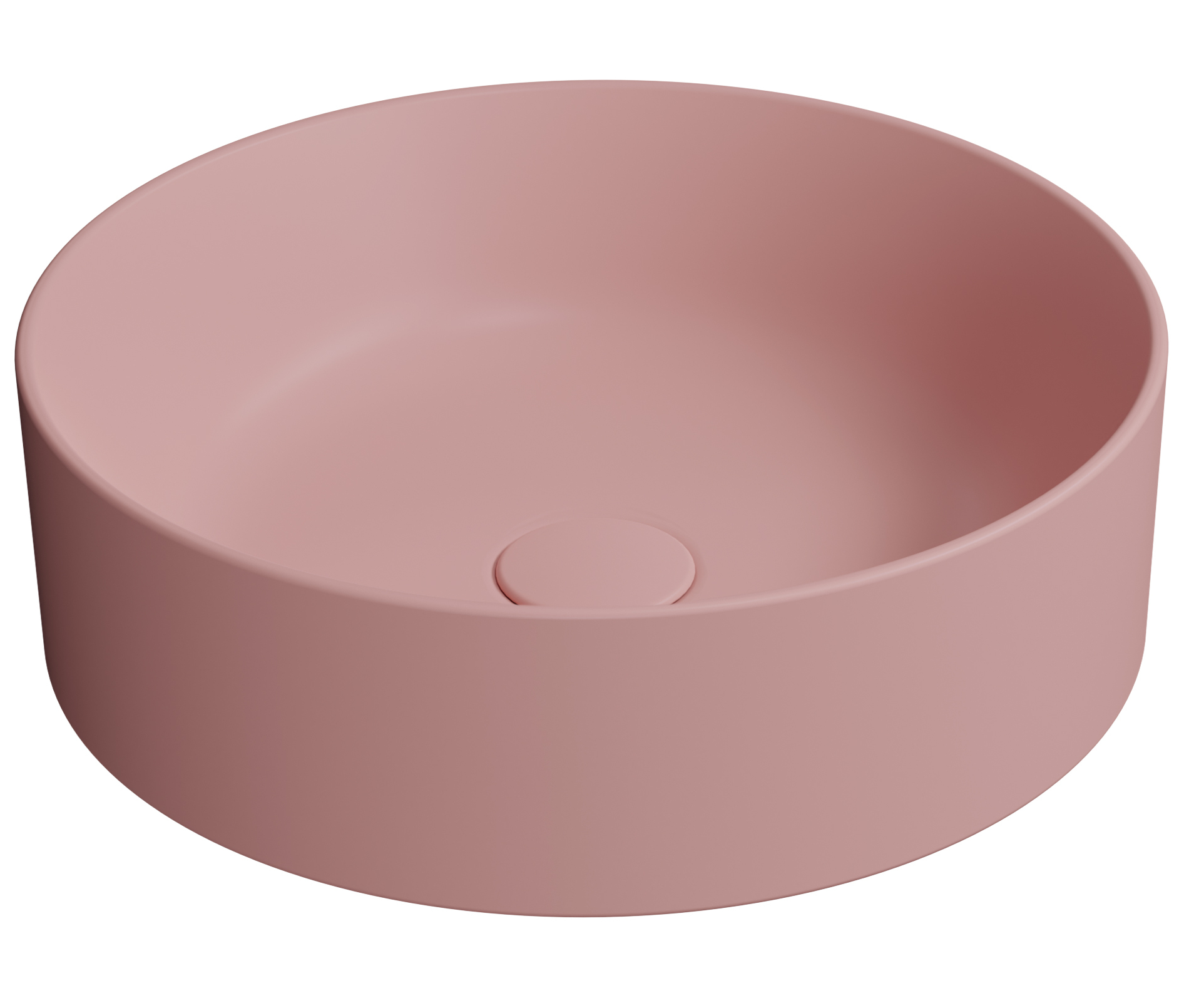 Раковина - чаша накладная круглая GSI KUBE X 942624 400 мм х 400 мм, без отверстия под смеситель, без перелива, цвет Матовый Blush