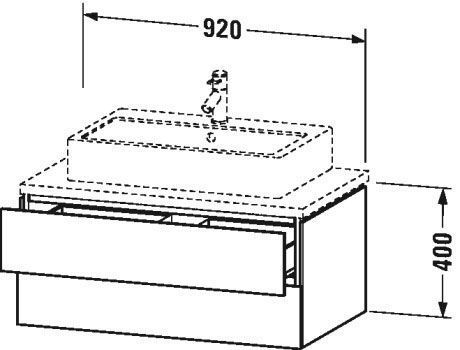 Тумба подвесная для консоли Duravit L-Cube LC581803838 доломитово-серый