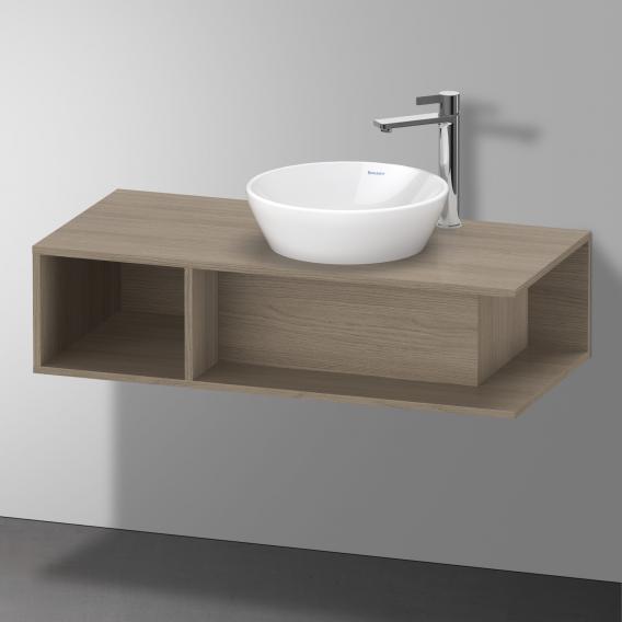 Тумба подвесная под раковину справа DURAVIT D-Neo DE493903535 1000 мм х 480 мм, с открытой боковой полкой слева и консолью, дуб терра