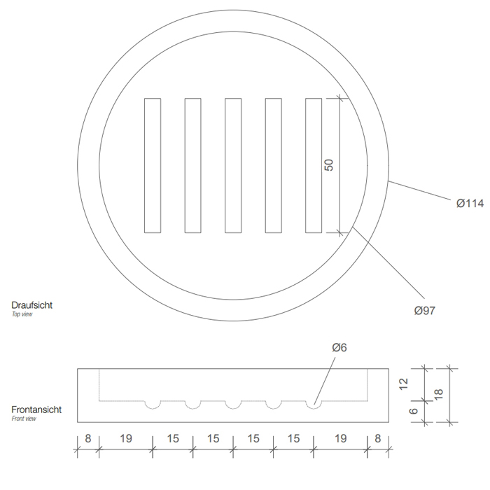 Мыльница настольная, круглая DECOR WALTHER  STONE SA   0973460    Ø 11,5 х 2 см, из композита Solid Surface,  цвет черный матовый