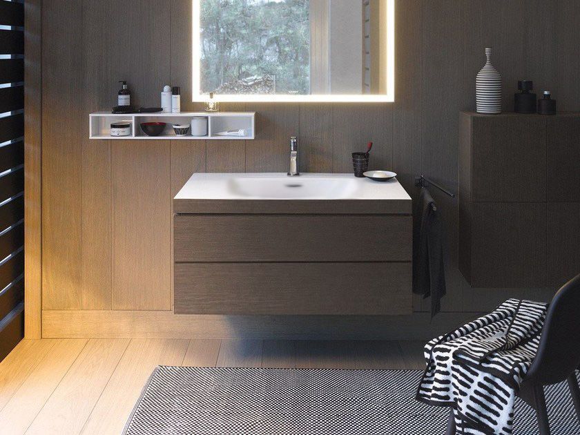 Тумба подвесная под раковину Duravit L-Cube LC630704343 базальт матовый