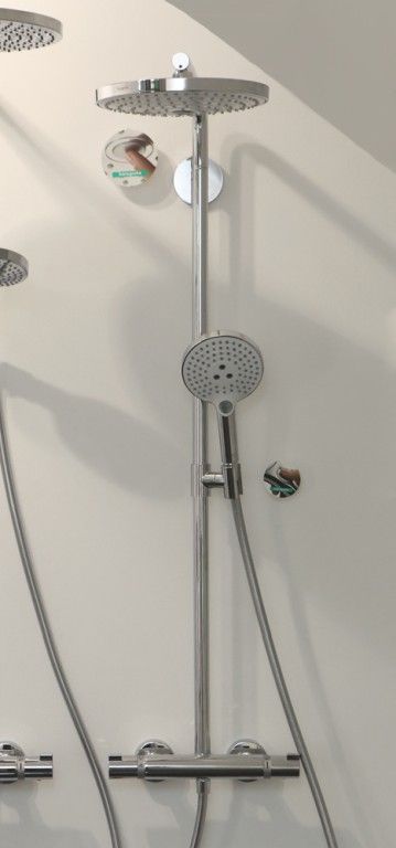 Душевой комплект Hansgrohe Raindance Select S S300 2jet 27133400 Showerpipe с термостатом белый/хром