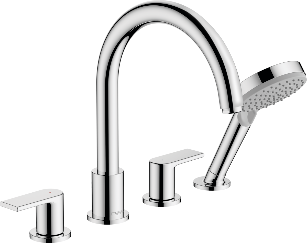 Смеситель на край ванны на 4 отверстия HANSGROHE Vernis Shape 71459000 Хром