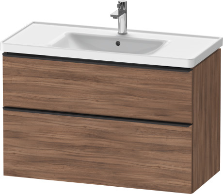 Тумба подвесная под раковину DURAVIT D-Neo DE435607979 984 мм х 452 мм, с выдвижным ящиком и выдвижным отделением, орех натуральный