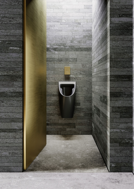 Писсуар безободковый GSI COMMUNITY 9097FO26 скрытый подвод воды, с крепежом, цвет Чёрный матовый Ardesia