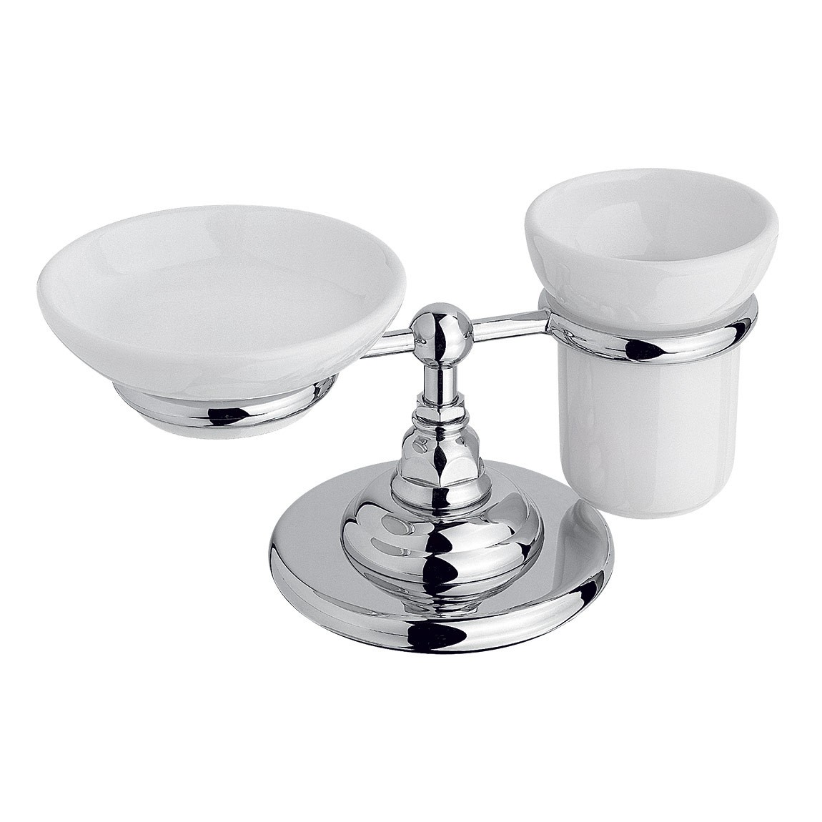 Держатель для мыльницы и стакана NICOLAZZI ACCESSORI Classici  1494CR Белый/Хром