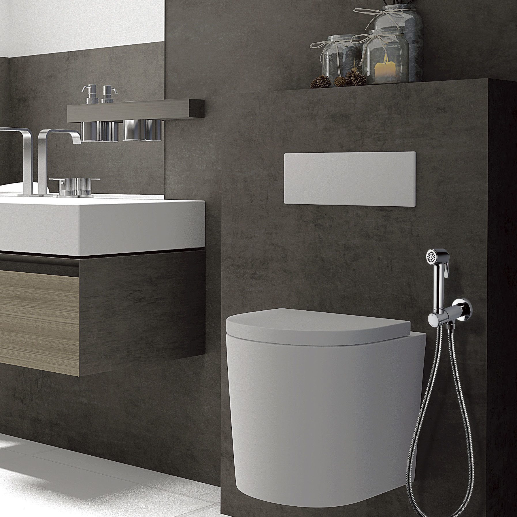 Гигиенический душ со смесителем Bossini Paloma Brass E37005B.021 Золото (комплект)