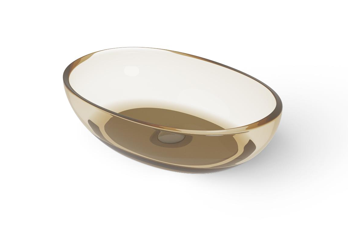 Раковина накладная  DEA DESIGN  Countertop basin  DD9077 600 R6 600х400хh145/155 мм, из полимера Glasstech, д/клапан хром, цвет Classic Green R6