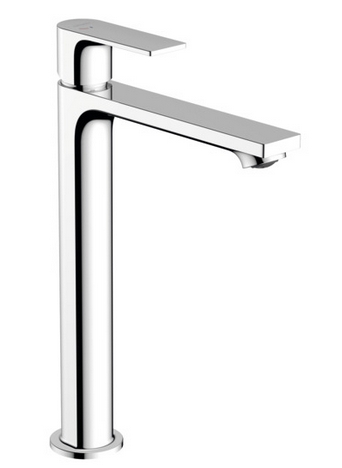 Однорычажный смеситель для накладной раковины HANSGROHE REBRIS E 72581000 240 мм, с CoolStart, с донным клапаном, хром