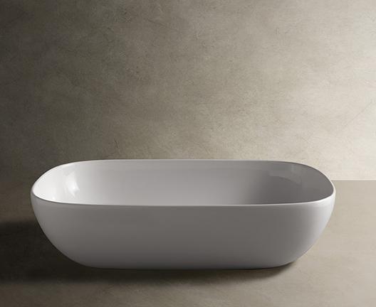 Раковина - чаша накладная GLOBO T-EDGE B6R60BI 600 мм х 380 мм, без отверстия под смеситель, без перелива, белая глянцевая