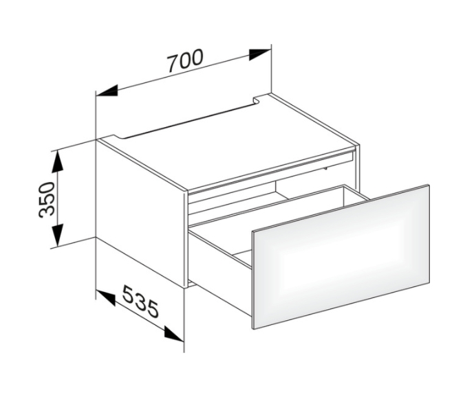 Модуль нижнего шкафа KEUCO EDITION 11 31311 370000 для встройки снизу, с одним выдвижным ящиком, корпус/фасад структурный лак, трюфель