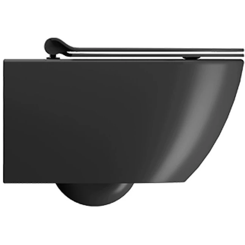 Унитаз подвесной безободковый GSI PURA 8815FR526 550 мм х 360 мм, с Swirlflush 2.0, с крепежом, цвет Чёрный матовый Ardesia (старый артикул 881526 / 8815FR226)