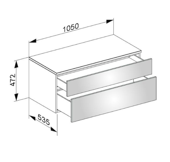 Тумба боковая подвесная KEUCO EDITION 400 31753 380000 с двумя выдвижными фронтальными ящиками, корпус/фасад структурный лак, белый