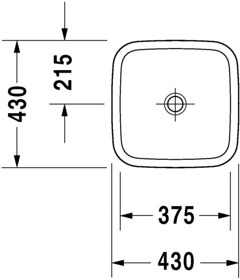 Раковина встраиваемая сверху Duravit durastyle 0349430000 43х43см