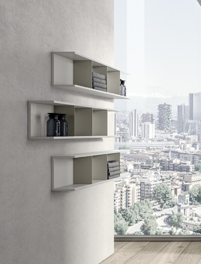 Открытая полка для ванной комнаты BMT Galaxy 907 537 MCB 02 438   1050х243х170 мм, Grigio Cloud Opaco/Metallic Titanium