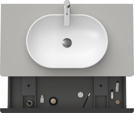 Тумба подвесная под раковину DURAVIT D-Neo DE494800707 1000 мм х 550 мм, с 1 выдвижным ящиком и консолью, бетонно-серый матовый