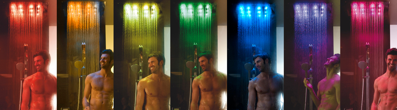 Верхний душ Bossini Dream Rectangular H37455 Хром с RGB хромотерапией