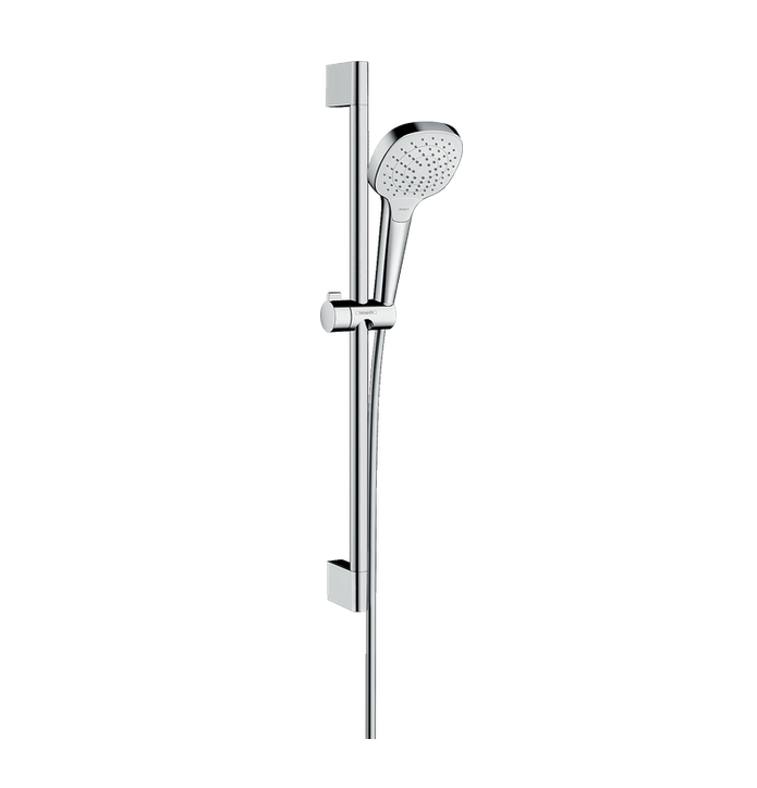 Душевой гарнитур HANSGROHE Cromа Select Е 26581400 со штангой 65 см, ручным душем, держателем и шлангом 160 см, с Multi EcoSmart, цвет Белый/Хром