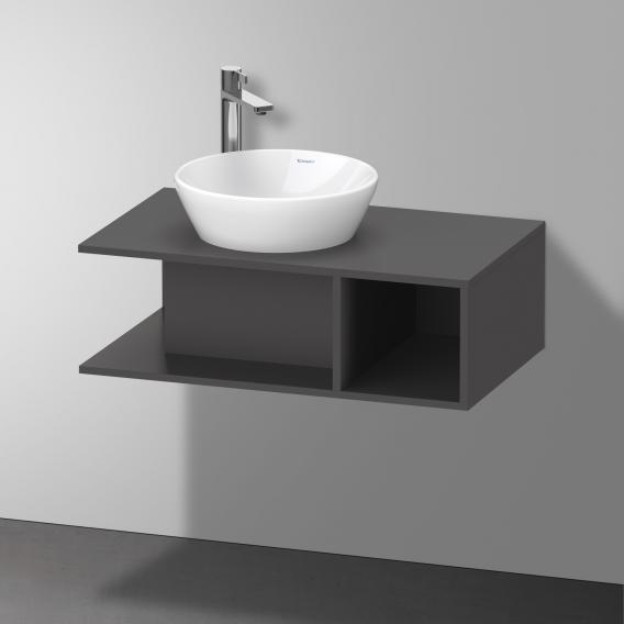 Тумба подвесная под раковину DURAVIT D-Neo DE491804949 800 мм х 480 мм, с консолью, с открытой полкой справа, графит матовый