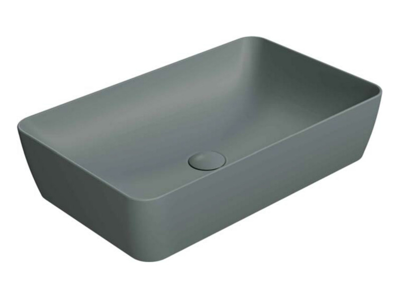 Раковина накладная GSI NUBES 903604 600 мм х 380 мм, без отверстия под смеситель, Agave Matte