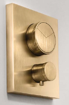 Внешняя часть прямоугольного термостата для душа ALMAR Core E176682.MB на 2 выхода, цвет Чёрный матовый