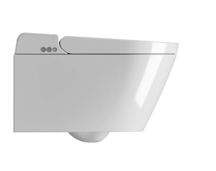 Подвесной умный безободковый унитаз GSI WClean 7418K11 590х375 мм, с модулем электронного биде и сиденьем Soft-Close, цвет Белый глянцевый