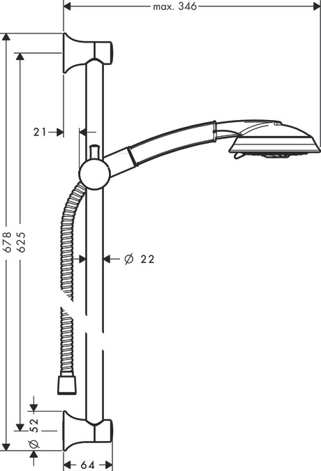 Душевой гарнитур Hansgrohe Raindance Classic 100 AIR 3 jet Unica 27843000 хром