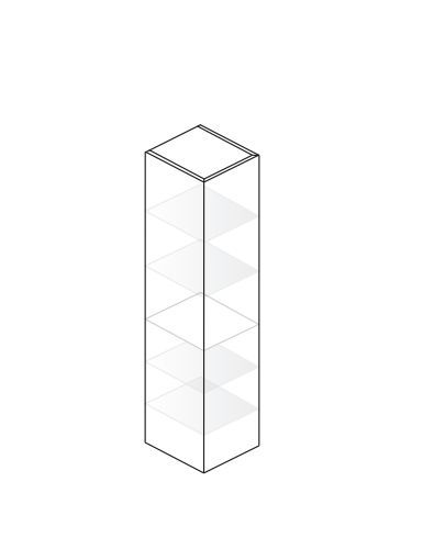 Шкаф - пенал подвесной BMT IKON 970 301 DTD 01 420    350х1705х342 мм, c 5 полками и дверью, цвет Marrone Terra Opaco