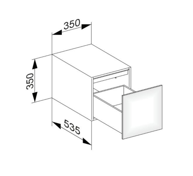 Тумба боковая подвесная KEUCO EDITION 11 31320 890100 с одним выдвижным фронтом, с внутренней светодиодной подсветкой, корпус/фасад шпон, светлый дуб