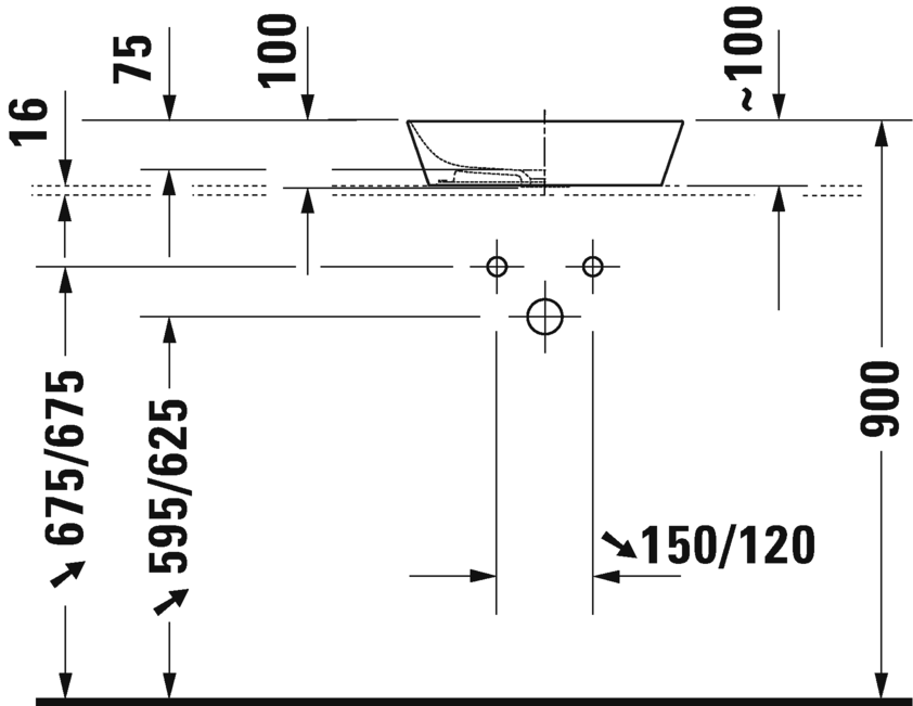 Раковина накладная Duravit Cape Cod 2340430000 43х43 см