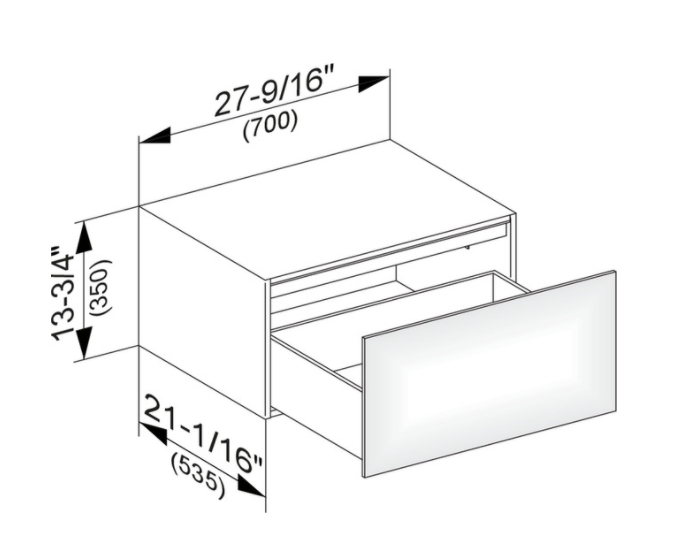 Тумба боковая подвесная KEUCO EDITION 11 31322 850000 700 мм х 350 мм с одним выдвижным фронтом, корпус/фасад шпон, табачный дуб