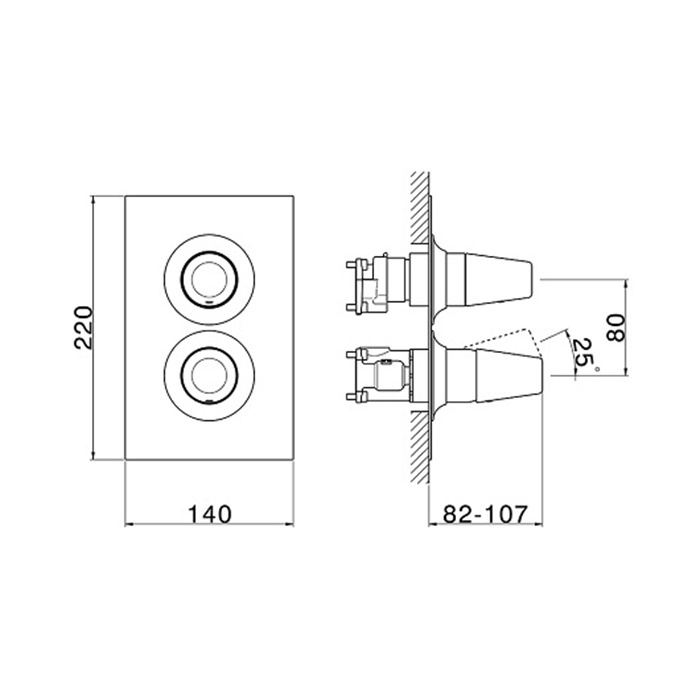 Внешняя часть смесителя для душа CISAL Vita VI0BM03040 с дивертором на 2-3 потока, цвет Чёрный матовый