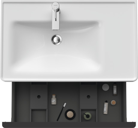 Тумба подвесная под раковину DURAVIT D-Neo DE425505353 784 мм х 452 мм, с одним выдвижным ящиком, каштан тёмный