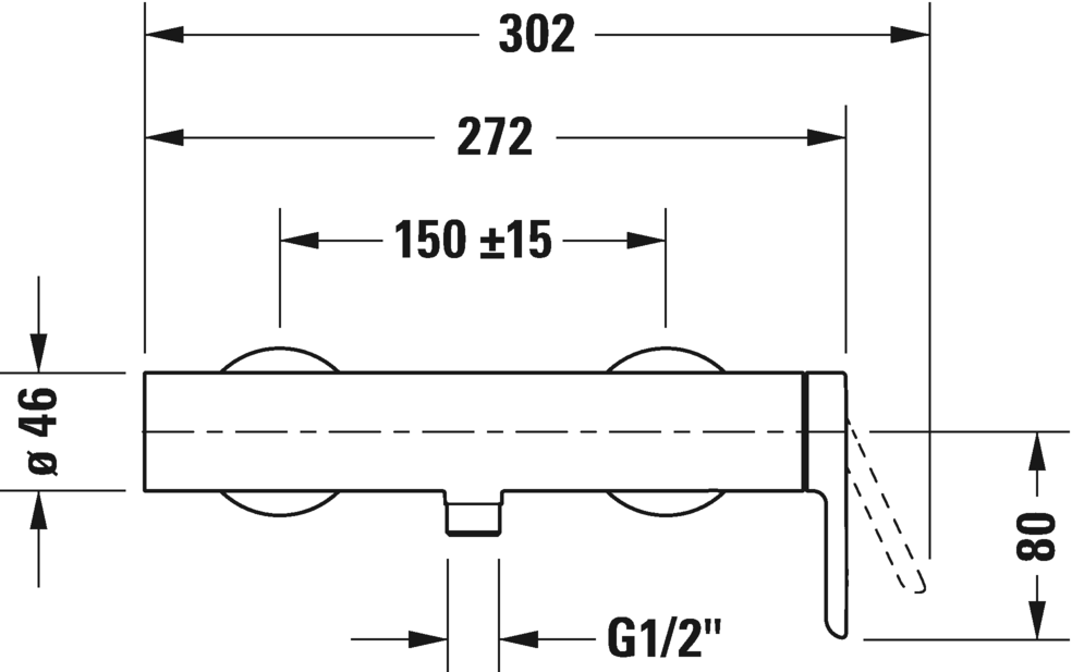 Однорычажный смеситель для душа Duravit С.1 C14230000010, Хром