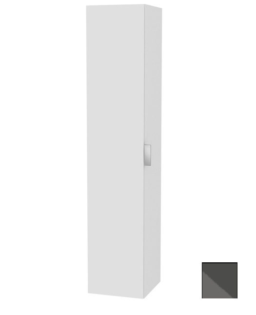 Шкаф - пенал высокий подвесной KEUCO EDITION 11 31331 110001 петли слева, с корзиной для белья, корпус матовый лак/фасад глянцевое стекло, антрацит