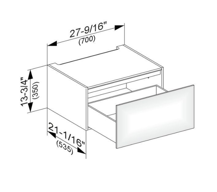 Модуль нижнего шкафа KEUCO EDITION 11 31311 210000 для встройки снизу, с одним выдвижным ящиком, корпус/фасад глянцевый лак, белый